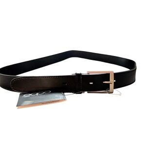 Oobe Barton Belt Men Medium Black Genuine Leather Silver Buckle OB7900 NEW